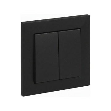 Legrand - Dupla lépcsőházi kapcsoló sz. 6+6 SUNO kerettel fekete