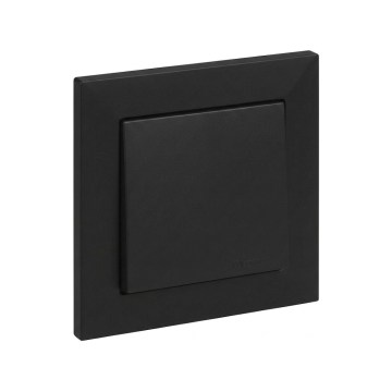 Legrand - Egyszerű nyomógomb sz. 1/0 SUNO kerettel fekete
