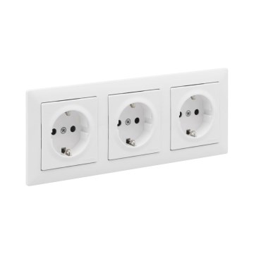 Legrand - Háromtagos háztartási SCHUKO konnektor SUNO kerettel 250V fehér