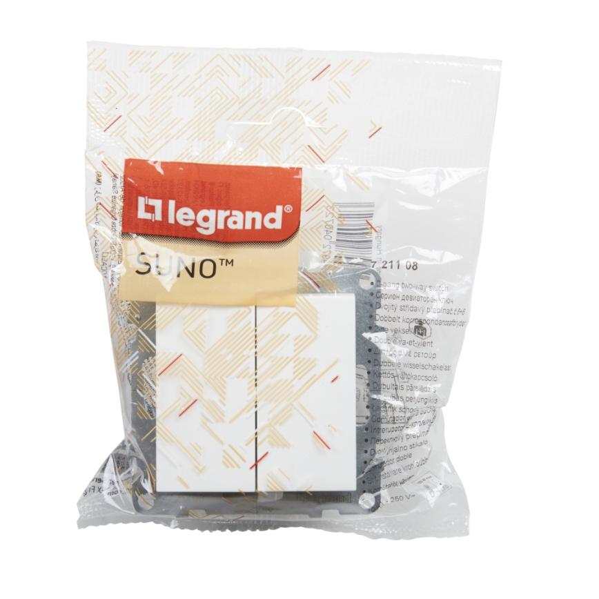 Legrand - Kettős lépcsőházi kapcsoló keret nélkül sz. 6+6 SUNO fehér