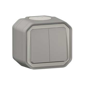 Legrand - Kettős lépcsőházi kapcsoló sz. 6+6 PLEXO IP55 szürke