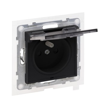Legrand - Kültéri dugalj keret nélkül 250V/16A NILOE STEP IP44 fekete