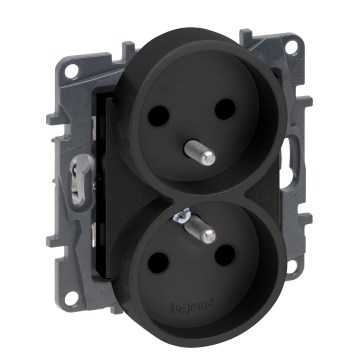 Legrand - NILOE STEP dupla fali aljzat keret nélkül 250V/16A fekete