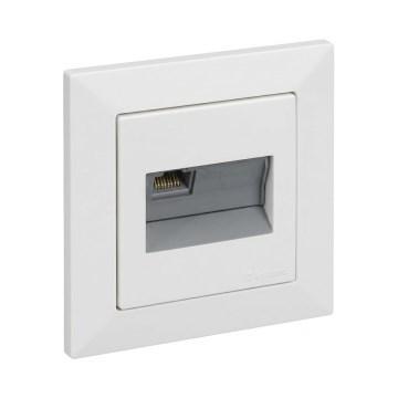 Legrand - RJ45 Ethernet aljzat SUNO kerettel, fehér