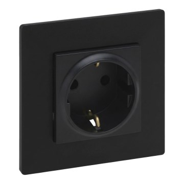 Legrand - SCHUKO háztartási aljzat kerettel NILOE STEP 250V fekete