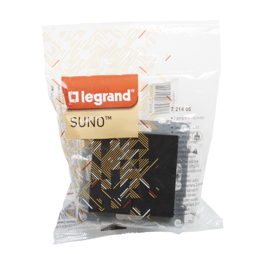 Legrand - SUNO 5 keret nélküli dupla kapcsoló, fekete