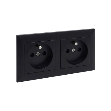 Legrand - SUNO dupla fali aljzat kerettel 250V fekete