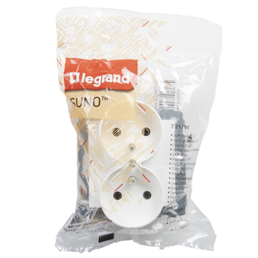 Legrand - SUNO dupla fali dugalj keret nélkül 250V/16A, fehér