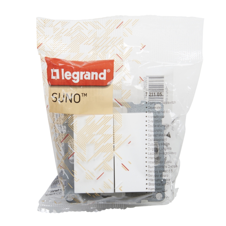 Legrand - SUNO keret nélküli dupla kapcsoló, 5-ös, fehér