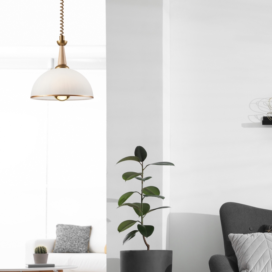 Behúzható csillár CHIARA 1xE27/60W/230V bézs/cseresznye