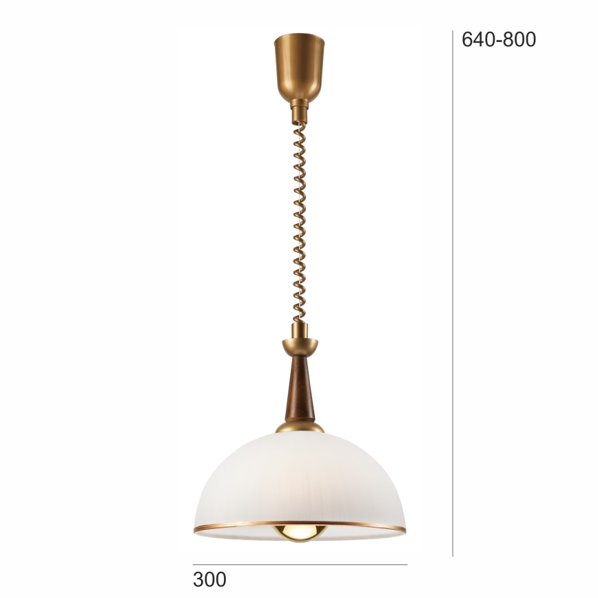 Behúzható csillár CHIARA 1xE27/60W/230V barna/bükk