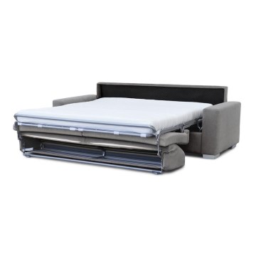 LEKA kihúzható, háromszemélyes kanapé mindennapi alváshoz, szürke