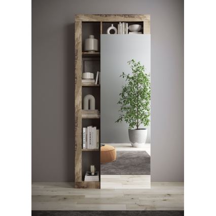 LENOR gardróbszekrény 91x209 cm fehér/barna