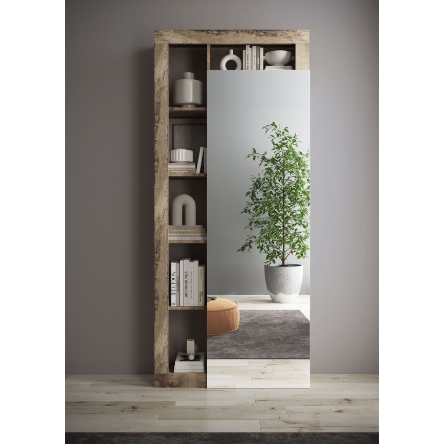 LENOR gardróbszekrény 91x209 cm fehér/barna