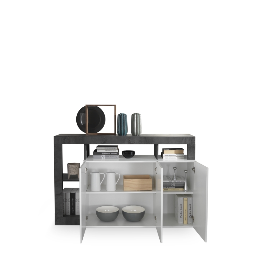 LENOR komód fehér/antracit