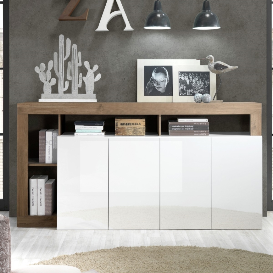 LENOR komód fehér/tölgy