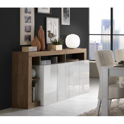 LENOR komód fehér/tölgy