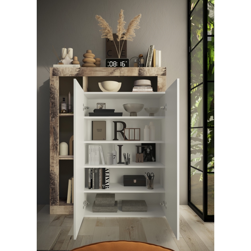 LENOR szekrény fehér/juhar