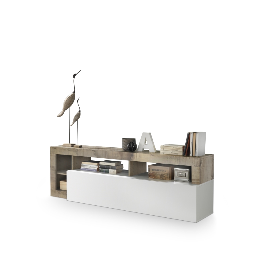 LENOR TV-állvány fehér/barna