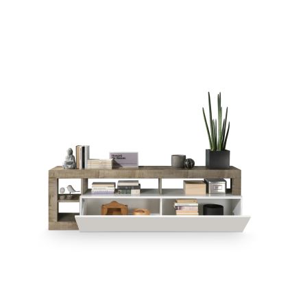 LENOR TV-állvány fehér/barna