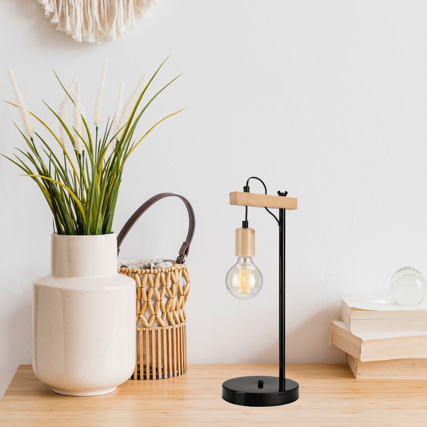 Asztali lámpa LEON 1xE27/60W/230V bükk