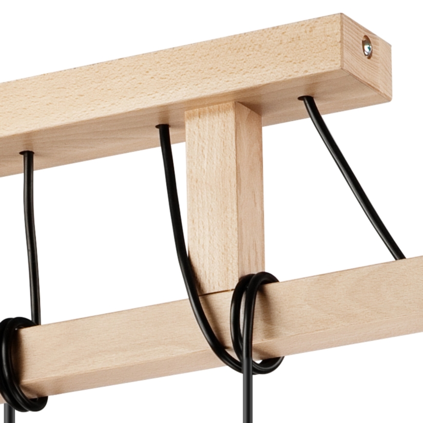 Leon függeszték 5xE27/60W/230V bükk kábellel