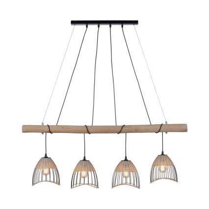 Leuchten Direkt 11156-79 - Csillár zsinóron REED 4xE27/60W/230V Eukaliptusz
