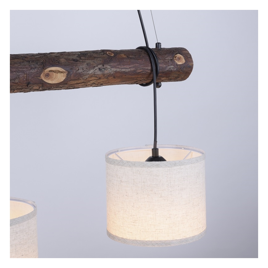 Leuchten Direkt 11238-79 - Csillár zsinóron BARK 3xE27/40W/230V fa