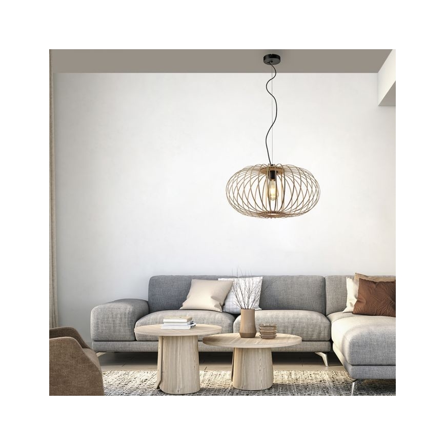 Leuchten Direkt 11409-79 - Csillár zsinóron RACOON 1xE27/40W/230V bambusz