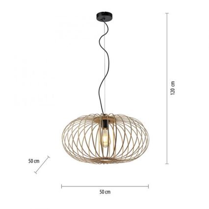 Leuchten Direkt 11409-79 - Csillár zsinóron RACOON 1xE27/40W/230V bambusz