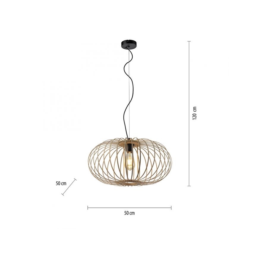Leuchten Direkt 11409-79 - Csillár zsinóron RACOON 1xE27/40W/230V bambusz