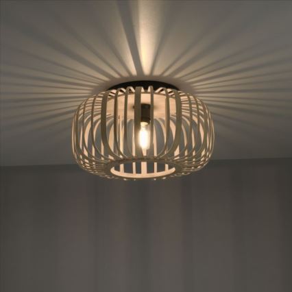 Leuchten Direkt 11412-79 - Felületre szerelhető RACOON csillár 1xE27/40W/230V átmérő 40 cm bambusz