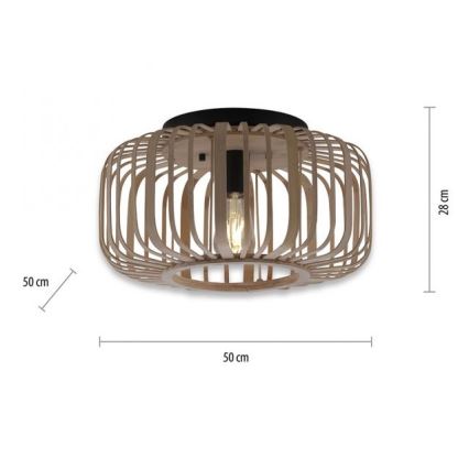 Leuchten Direkt 11413-79 - Mennyezeti lámpa RACOON 1xE27/40W/230V átm. 50 cm bambusz