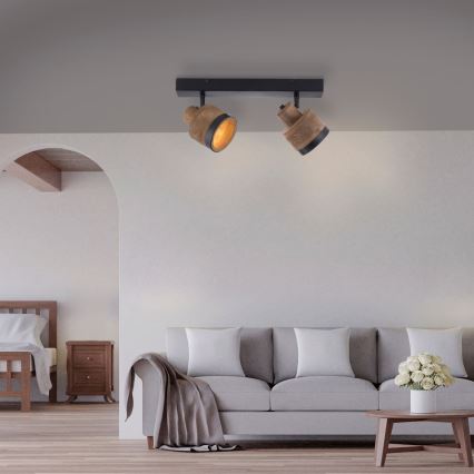 Leuchten Direkt 11466-18 - Spotlámpa GABRIEL 2xE14/25W/230V mangó fa