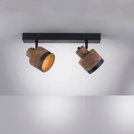 Leuchten Direkt 11466-18 - Spotlámpa GABRIEL 2xE14/25W/230V mangó fa