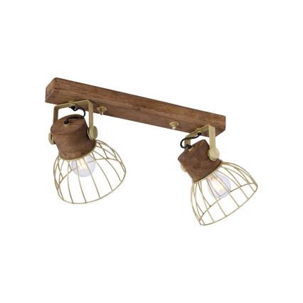 Leuchten Direkt 11487-60 - Spotlámpa ALAMI 2xE27/25W/230V mangó fa