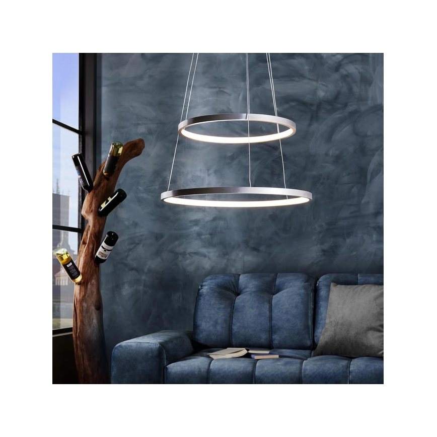 Leuchten Direkt 11525-21 - LED Csillár zsinóron CIRCLE 1xLED/15W/230V + LED/25W