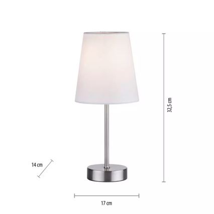 Leuchten Direkt 11680-16 - Asztali lámpa HEINRICH 1xE14/40W/230V fehér