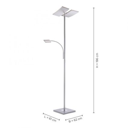 Leuchten Direkt 11725-55 - LED Dimmelhető érintős állólámpa RUBEN 2xLED/11W/230V + LED/4W