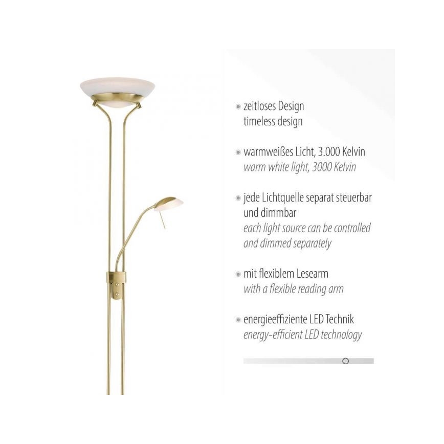 Leuchten Direkt 11730-60 - LED Dimmelhető állólámpa ZAHARA LED/16W/230V + LED/5W
