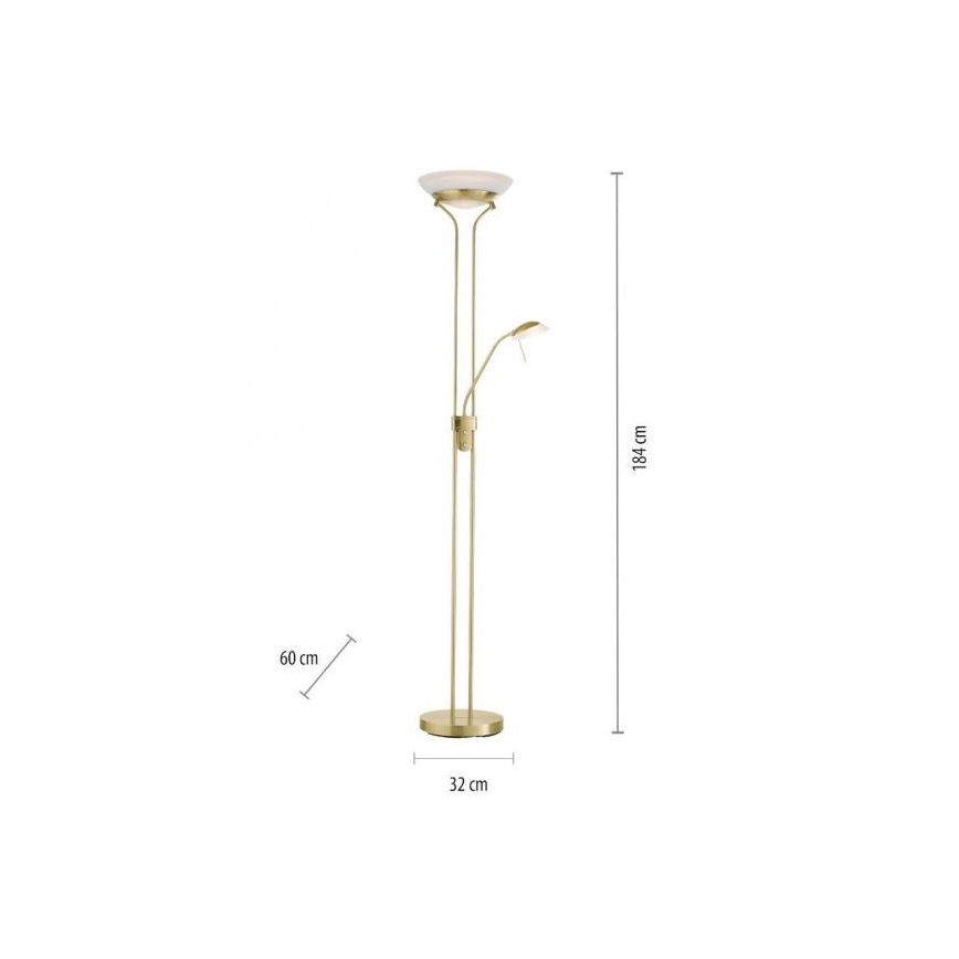 Leuchten Direkt 11730-60 - LED Dimmelhető állólámpa ZAHARA LED/16W/230V + LED/5W