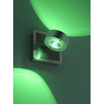 Leuchten Direkt 12471-55 -LED RGBW Dimmelhető fali spotlámpa OPTI LED/6W/230V 2700-5000K + távirányító