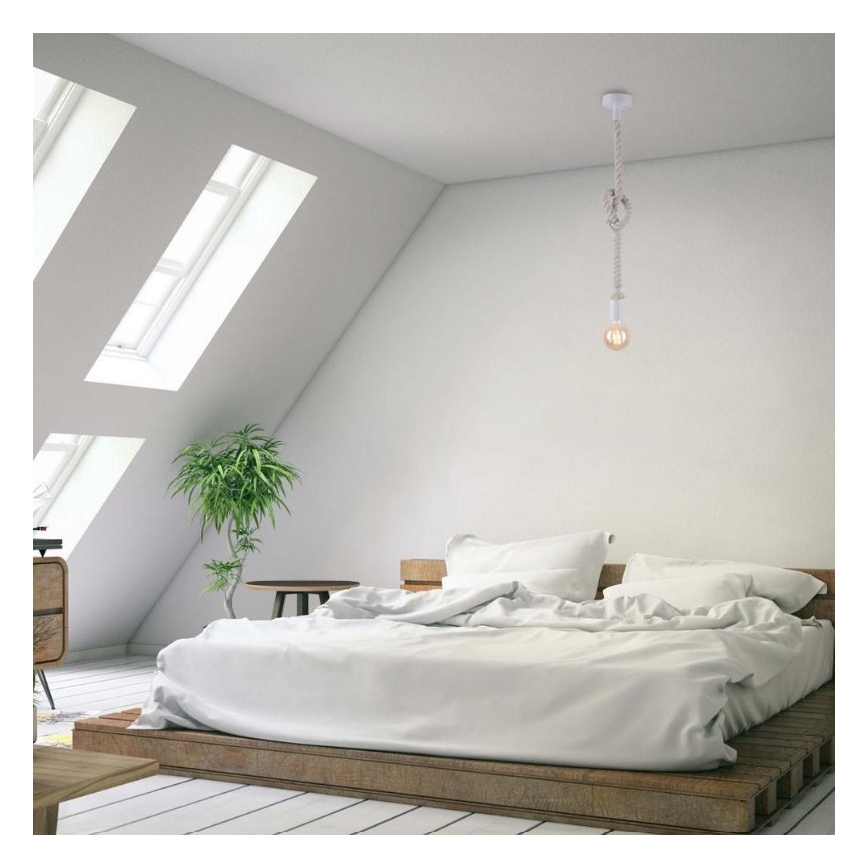 Leuchten Direkt 13572-16 - Csillár zsinóron DIY 1xE27/10W/230V fehér
