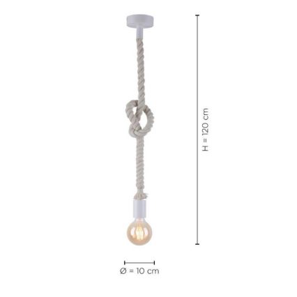 Leuchten Direkt 13572-16 - Csillár zsinóron DIY 1xE27/10W/230V fehér