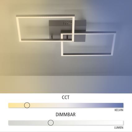 Leuchten Direkt 14141-18 - LED Szabályozható mennyezeti lámpa IVEN 2xLED/13,5W/230V + távirányító