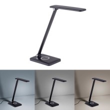 Leuchten Direkt 14415-16 - LED Dimmelhető asztali lámpa vezeték nélküli töltéssel FLORENTINA LED/5W/230V 3000-5000K fekete + USB