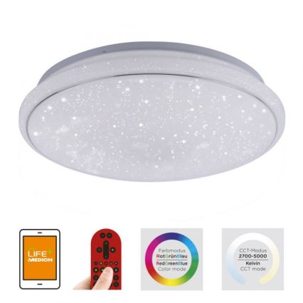 Leuchten Direkt 14743-16 - LED RGB Dimmelhető mennyezeti lámpa JUPI LED/28W/230V Tuya 2700-5000K + távirányító