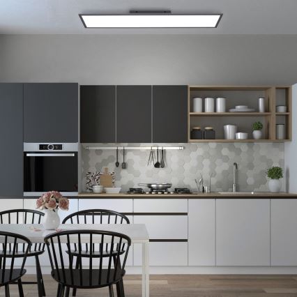 Leuchten Direkt 14757-18 - LED Dimmelhető felületre szerelhető panel FLAT LED/36W/230V 2700-5000K fekete + távirányító