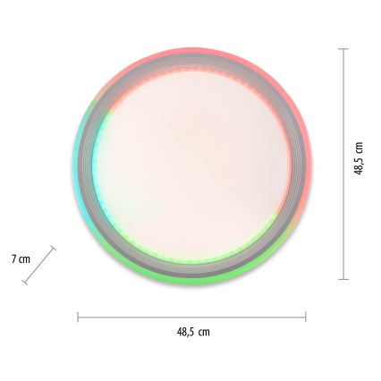 Leuchten Direkt 15154-16 - LED RGB Dimmelhető mennyezeti lámpa EDGING LED/39W/230V + távirányító