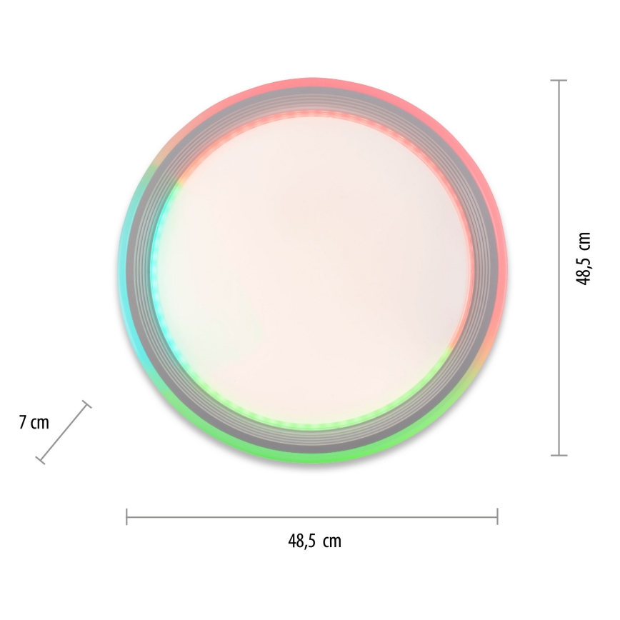 Leuchten Direkt 15154-16 - LED RGB Dimmelhető mennyezeti lámpa EDGING LED/39W/230V + távirányító